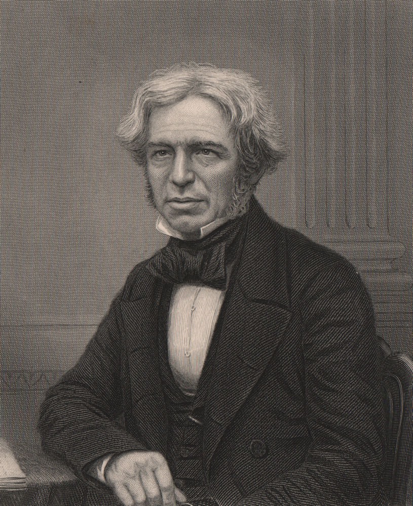 Michael Faraday, D.C.L., F.R.S. Scientist 1890 old antique print picture